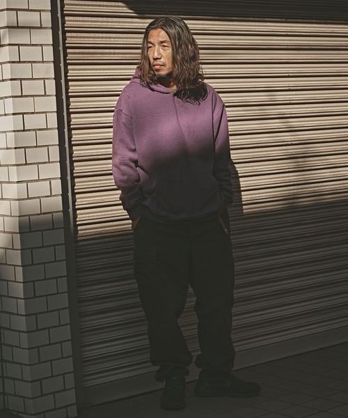 ALL RUNS（オールランズ）の「ヴィンテージ加工 カンガルーポケットフーディー（パーカー・メンズ・レッド/ブラック/パープル/ブラウン・L/M/XL）」の16枚目の写真