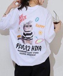 猫プリントTシャツ
