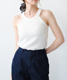 Kastane | 【カップ取り外し可】B カップ付きホルターネックキャミ(キャミソール)