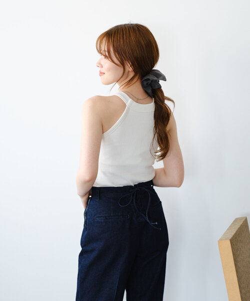 Kastane（カスタネ）の「【カップ取り外し可】B カップ付きホルターネックキャミ（キャミソール・レディース・ブラック/オフホワイト/グレー・FREE）」の6枚目の写真