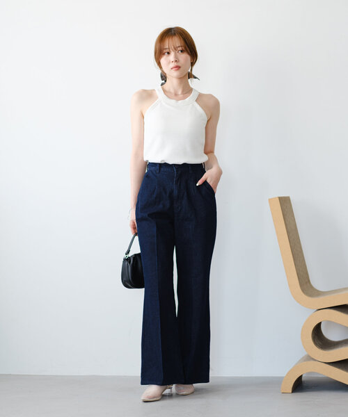 Kastane（カスタネ）の「【カップ取り外し可】B カップ付きホルターネックキャミ（キャミソール・レディース・ブラック/オフホワイト/グレー・FREE）」の7枚目の写真