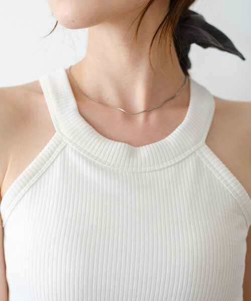 Kastane（カスタネ）の「【カップ取り外し可】B カップ付きホルターネックキャミ（キャミソール・レディース・ブラック/オフホワイト/グレー・FREE）」の9枚目の写真