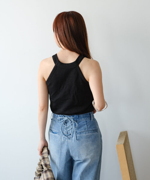 Kastane（カスタネ）の「【カップ取り外し可】B カップ付きホルターネックキャミ（キャミソール・レディース・ブラック/オフホワイト/グレー・FREE）」の11枚目の写真