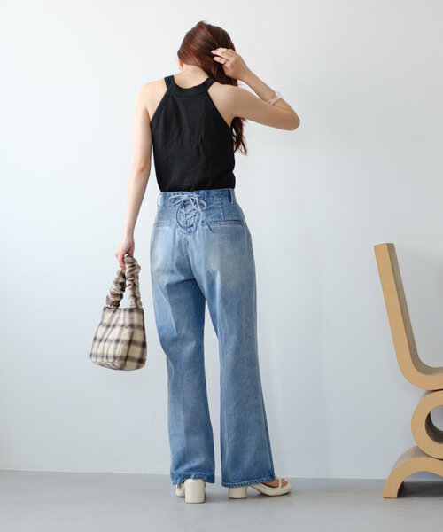 Kastane（カスタネ）の「【カップ取り外し可】B カップ付きホルターネックキャミ（キャミソール・レディース・ブラック/オフホワイト/グレー・FREE）」の13枚目の写真