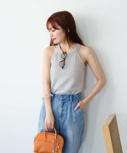 Kastane（カスタネ）の「【カップ取り外し可】B カップ付きホルターネックキャミ（キャミソール・レディース・ブラック/オフホワイト/グレー・FREE）」の15枚目の写真