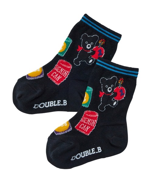 DOUBLE_B(ダブルビー)の「Lift Off!デザインソックス(ソックス/靴下・キッズ・ブラック/マルチ・11-13cm/13-15cm/15-17cm/17-19cm/19-21cm)」の1枚目の写真