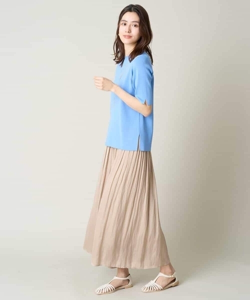 a.v.v（アーヴェヴェ）の「【洗える/UVカット】クルーネックニット（ニット/セーター・レディース・ブルー/ミント/レッド・36/34/42/38/40）」の4枚目の写真