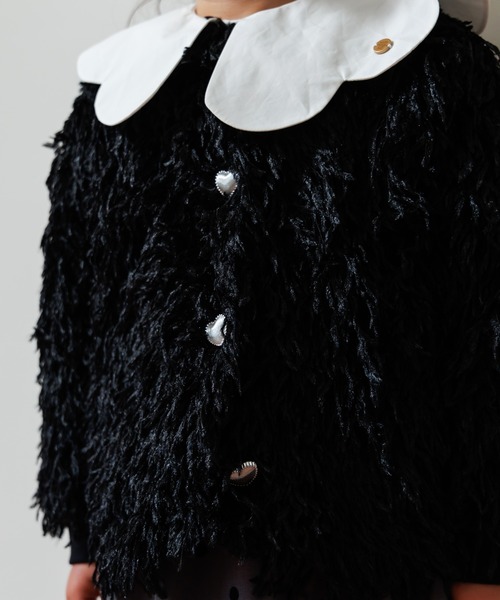 MAKE YOUR DAY（メイクユアデイ）の「ママとおそろいシャギーカーディガン■80～140cm（カーディガン/ボレロ・キッズ・ブラック/ミント・130/120/110/100/90/80/140）」の21枚目の写真