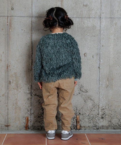 MAKE YOUR DAY（メイクユアデイ）の「ママとおそろいシャギーカーディガン■80～140cm（カーディガン/ボレロ・キッズ・ブラック/ミント・130/120/110/100/90/80/140）」の4枚目の写真