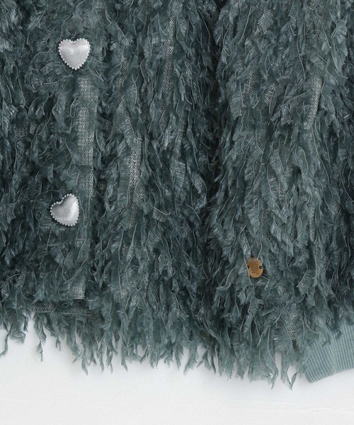 MAKE YOUR DAY（メイクユアデイ）の「ママとおそろいシャギーカーディガン■80～140cm（カーディガン/ボレロ・キッズ・ブラック/ミント・130/120/110/100/90/80/140）」の11枚目の写真