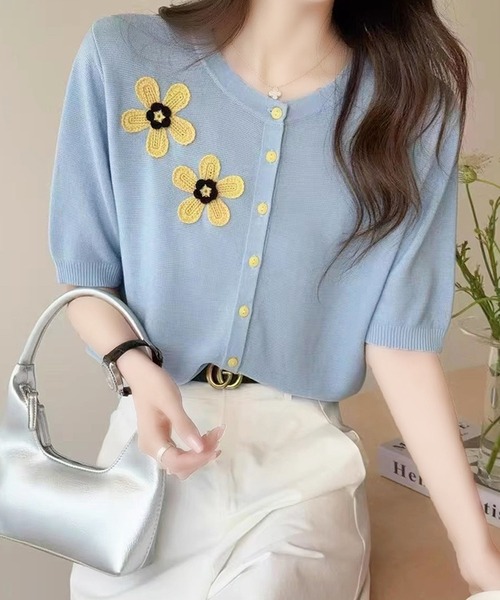 レア♡刺繍なし♡新品未使用　ラルフローレン　半袖コットンカーディガン　貝ボタン 希少！刺繍なし！新品未使用 ラルフローレン 半袖コットン