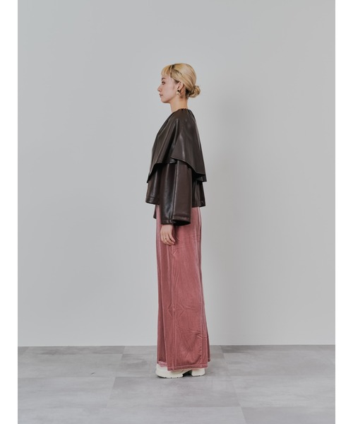 DOLLUPOOPS（ドールアップウップス）の「合皮ケープライクブルゾン（ライダースジャケット・レディース・ブラック/ブラウン・38）」の12枚目の写真