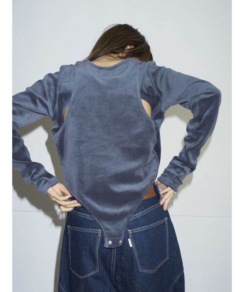 tシャツ 「Htage」バックオープンデザインロングスリーブTee レディース Htage】バックオープンデザインロングスリーブTee（Tシャツ