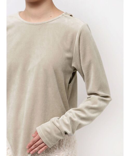 tシャツ 「Htage」バックオープンデザインロングスリーブTee レディース Htage】バックオープンデザインロングスリーブTee（Tシャツ