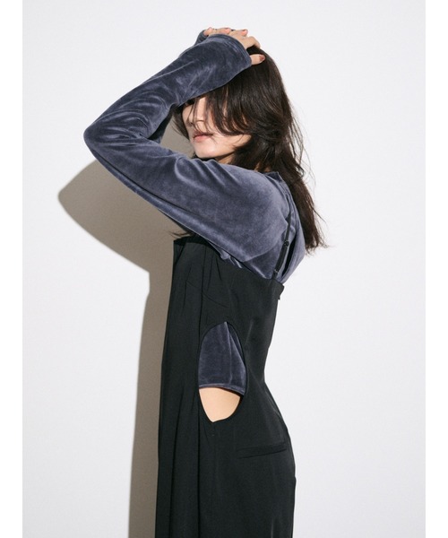 Htage（テージ）の「【Htage】バックオープンデザインロングスリーブTee（Tシャツ/カットソー・レディース・ブラック/ブルー/ヘザーグレー・FREE）」の9枚目の写真