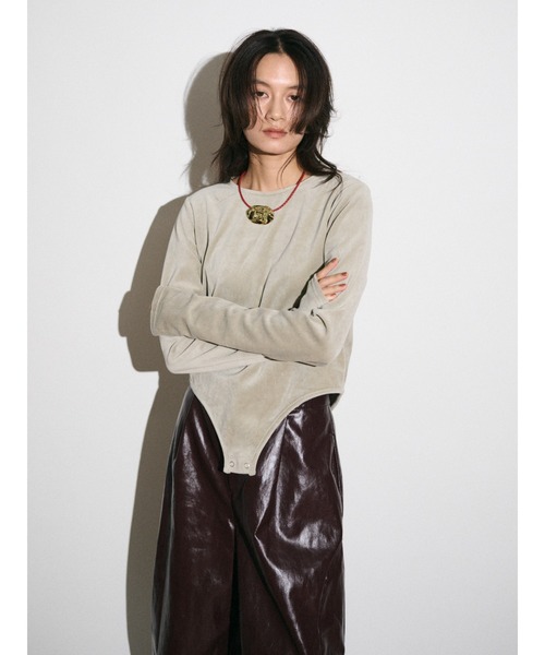 Htage（テージ）の「【Htage】バックオープンデザインロングスリーブTee（Tシャツ/カットソー・レディース・ブラック/ブルー/ヘザーグレー・FREE）」の14枚目の写真