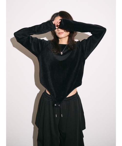 Htage（テージ）の「【Htage】バックオープンデザインロングスリーブTee（Tシャツ/カットソー・レディース・ブラック/ブルー/ヘザーグレー・FREE）」の20枚目の写真