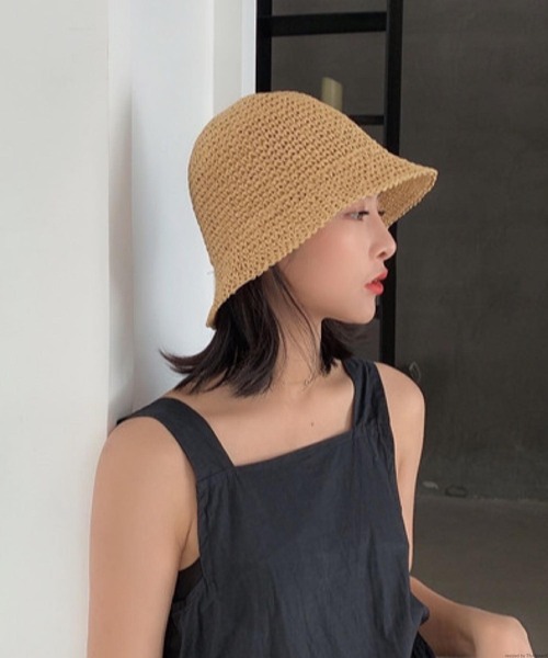 TONE SELECT GOODS（トーンセレクトグッズ）の「pur chouchou/シンプル 麦わら ペーパーハット P4483（ハット・レディース・ブラウン/ダークブラウン/ベージュ/ブラック・FREE）」の3枚目の写真