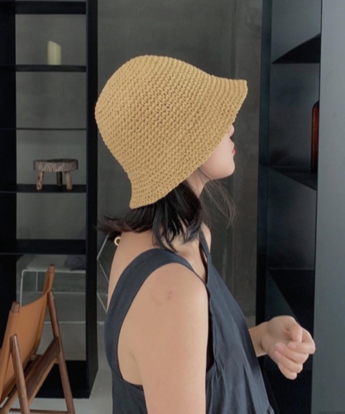 TONE SELECT GOODS（トーンセレクトグッズ）の「pur chouchou/シンプル 麦わら ペーパーハット P4483（ハット・レディース・ブラウン/ダークブラウン/ベージュ/ブラック・FREE）」の7枚目の写真