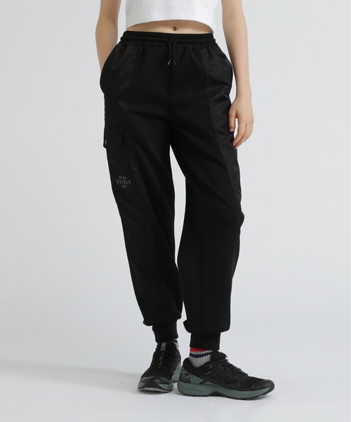 AVIREX(アヴィレックス)の「NYLON COMBI LONG PANTS/ナイロンコンビロングパンツ(スウェットパンツ・レディース・オリーブ/ブラック/グレー・M/S)」の2枚目の写真