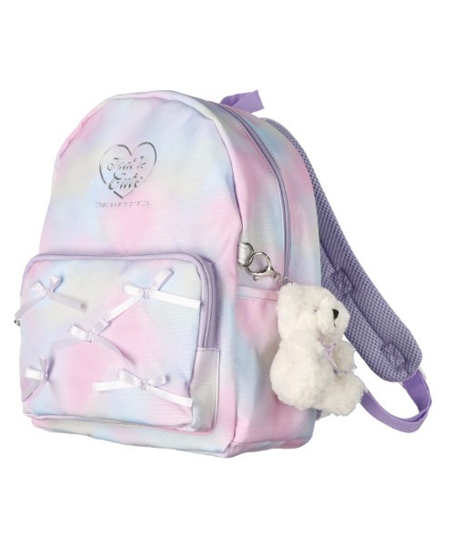 Kids Foret（キッズフォーレ）の「くまマスコット付リュック（バックパック/リュック・キッズ・ラベンダー/ブラック・L/M）」の4枚目の写真