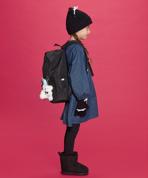 Kids Foret（キッズフォーレ）の「くまマスコット付リュック（バックパック/リュック・キッズ・ラベンダー/ブラック・L/M）」の14枚目の写真