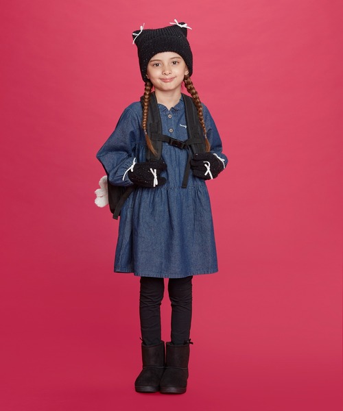 Kids Foret（キッズフォーレ）の「くまマスコット付リュック（バックパック/リュック・キッズ・ラベンダー/ブラック・L/M）」の15枚目の写真