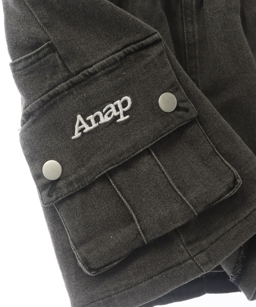 ANAP kids（アナップキッズ）の「カーゴ デニム ミニスカパン【ジュニアお揃い】（スカート・キッズ・ライトブルー/ブラック・110cm/120cm/130cm）」の17枚目の写真