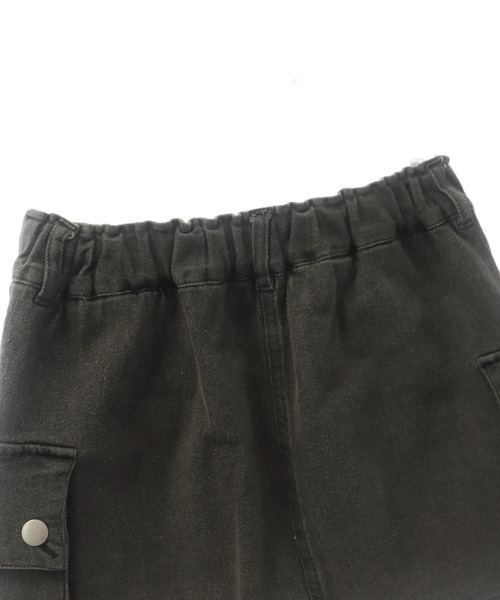ANAP kids（アナップキッズ）の「カーゴ デニム ミニスカパン【ジュニアお揃い】（スカート・キッズ・ライトブルー/ブラック・110cm/120cm/130cm）」の16枚目の写真
