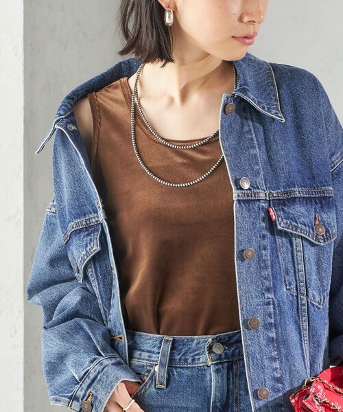 【シップス　ウィメン】〈手洗い可能〉ポリエステル スノー ベロア 前後 2WAY タンクトップ 手洗い可能〉ポリエステル スノー ベロア 前後 2WAY タンク