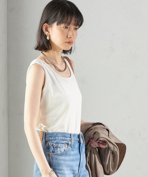 SHIPS(シップス)の「〈手洗い可能〉ポリエステル スノー ベロア 前後 2WAY タンクトップ(タンクトップ・レディース・ネイビー/ボルドー/ブラウン/オフホワイト・ONE SIZE)」の17枚目の写真