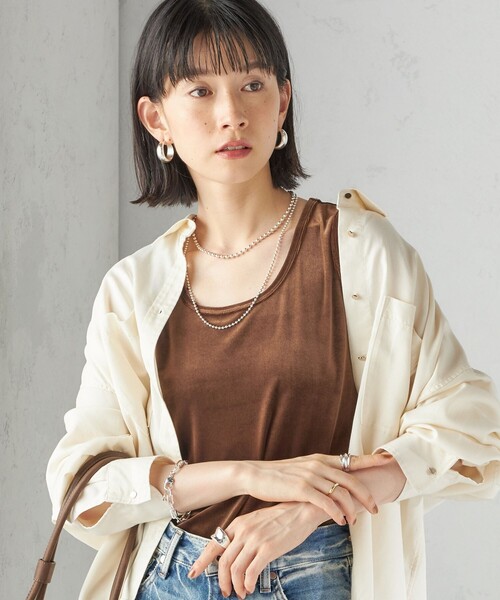 SHIPS(シップス)の「〈手洗い可能〉ポリエステル スノー ベロア 前後 2WAY タンクトップ(タンクトップ・レディース・ネイビー/ボルドー/ブラウン/オフホワイト・ONE SIZE)」の20枚目の写真