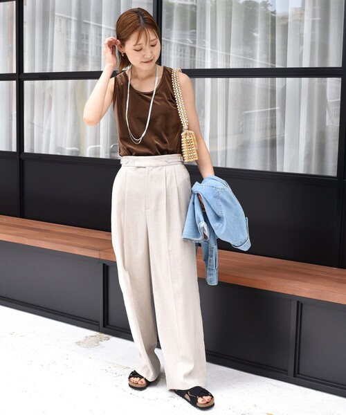 SHIPS(シップス)の「〈手洗い可能〉ポリエステル スノー ベロア 前後 2WAY タンクトップ(タンクトップ・レディース・ネイビー/ボルドー/ブラウン/オフホワイト・ONE SIZE)」の21枚目の写真