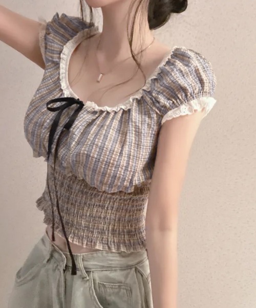 4月末までお値下げ　新品タグ付き　archivio フリル付きシャツ 40 セール】big collar frill blouse / 付け襟風ビッグカラーフリル