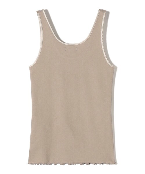 SHIPS（シップス）の「SHIPS Primary Navy Label:サテン パイピング リブ タンクトップ（タンクトップ・レディース・ベージュ/オフホワイト/ブラック・ONE SIZE）」の6枚目の写真