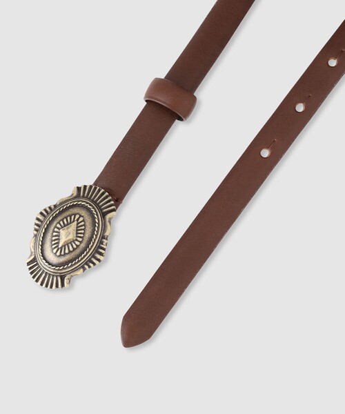 conte コンテ　えみり　バックルナローベルト　ブラウン セール】コンチョバックルナローベルト（ベルト）｜allureville