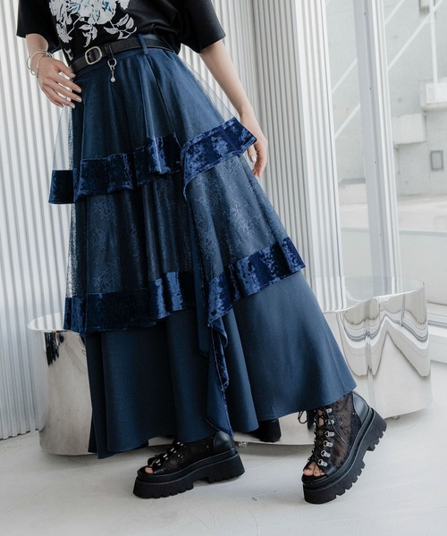 HARE（ハレ）の「コンビネーションイソザイアシメフリルスカート(HARE)（スカート・レディース・ネイビー/ブラック・FREE）」の18枚目の写真