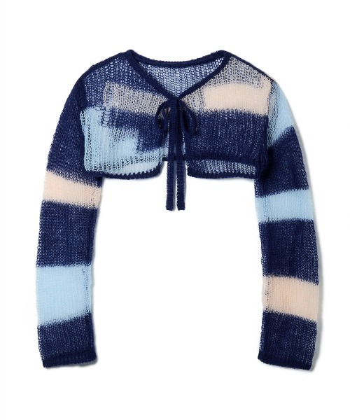 セール】patchwork short knit cardigan（カーディガン/ボレロ