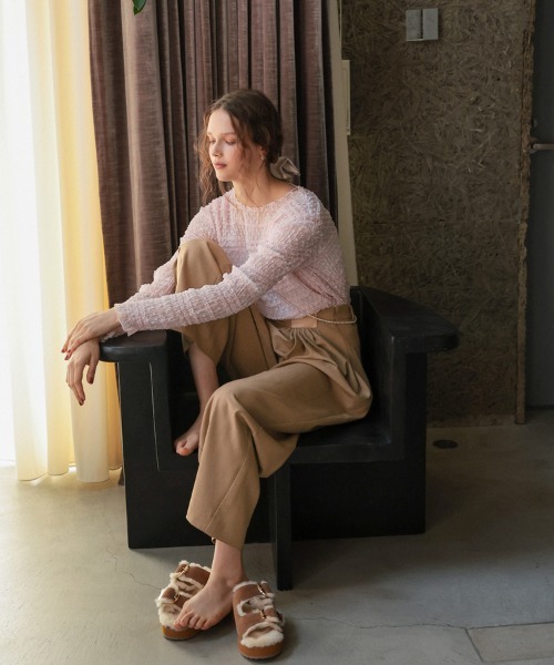 DONOBAN（ドノバン）の「ドレープパンツ（スラックス・レディース・ブラック/グレー/キャメル/アイボリー・LONG/SHORT）」の5枚目の写真