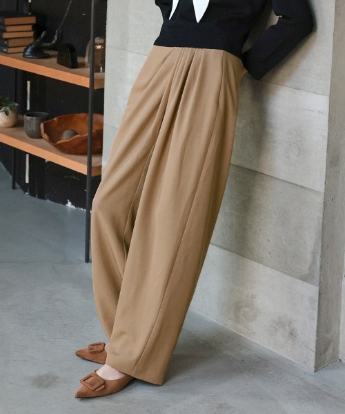 DONOBAN（ドノバン）の「ドレープパンツ（スラックス・レディース・ブラック/グレー/キャメル/アイボリー・LONG/SHORT）」の8枚目の写真