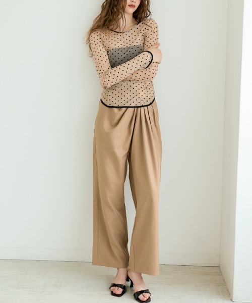 DONOBAN（ドノバン）の「ドレープパンツ（スラックス・レディース・ブラック/グレー/キャメル/アイボリー・LONG/SHORT）」の13枚目の写真