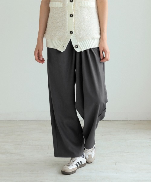 DONOBAN（ドノバン）の「ドレープパンツ（スラックス・レディース・ブラック/グレー/キャメル/アイボリー・LONG/SHORT）」の18枚目の写真