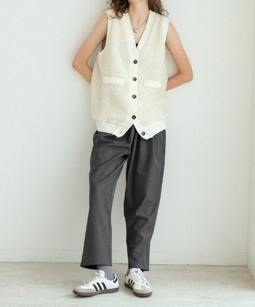 DONOBAN（ドノバン）の「ドレープパンツ（スラックス・レディース・ブラック/グレー/キャメル/アイボリー・LONG/SHORT）」の20枚目の写真