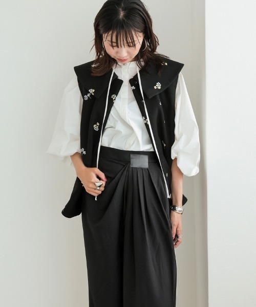 DONOBAN（ドノバン）の「ドレープパンツ（スラックス・レディース・ブラック/グレー/キャメル/アイボリー・LONG/SHORT）」の22枚目の写真