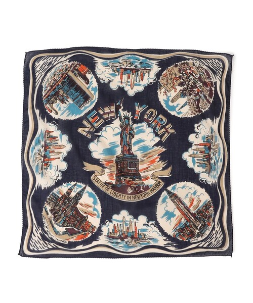 新品　BINDU: スカーフ 100×100 25AW　ブルー BINDU: スカーフ 100×100 25AW（バンダナ/スカーフ）｜BINDU
