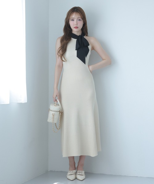 one after another NICE CLAUP（ワンアフターアナザーナイスクラップ）の「【Mode Ribbon Collection】アメスリニットワンピース（ワンピース・レディース・ネイビー/アイボリー/ブラック・FREE）」の16枚目の写真