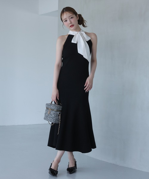 one after another NICE CLAUP（ワンアフターアナザーナイスクラップ）の「【Mode Ribbon Collection】アメスリニットワンピース（ワンピース・レディース・ネイビー/アイボリー/ブラック・FREE）」の5枚目の写真