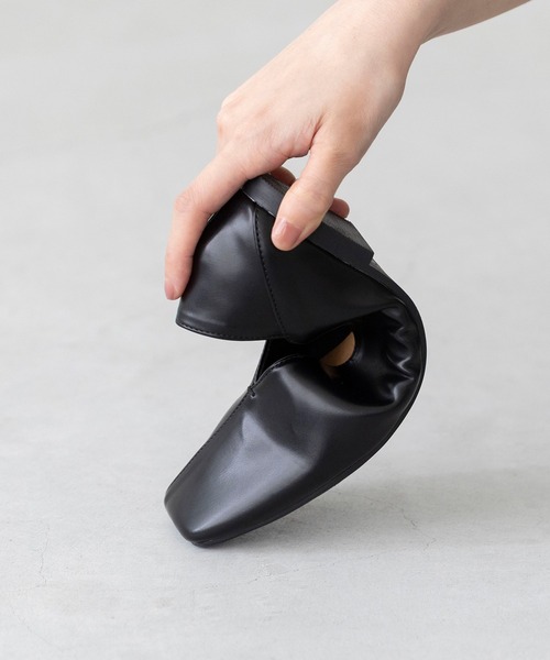 welleg(ウェレッグ)の「2wayバブーシュ ワンポイントステッチ フラットパンプス(パンプス・レディース・ブラウン/シルバー/ブラック/アイボリー・21.5cm/22.0cm/22.5cm/23.0cm/23.5cm/24.0cm/24.5cm/25.0cm/25.5cm/26.0cm)」の6枚目の写真