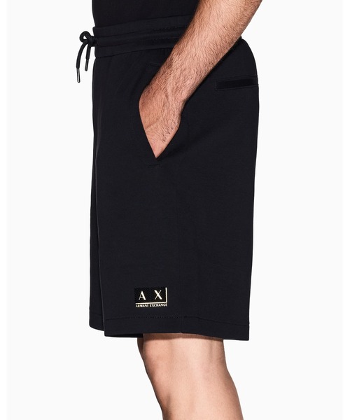 ARMANI EXCHANGE（アルマーニエクスチェンジ）の「【A|X アルマーニ エクスチェンジ】ゴールドロゴ スウェットハーフパンツ（スウェットパンツ・メンズ・ブラック・LARGE/MEDIUM/SMALL/X-LARGE/X-SMALL）」の6枚目の写真