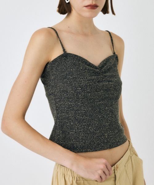 MOUSSY(マウジー)の「BOUCLE TWEED キャミソール(キャミソール・レディース・ブラック系その他/ブラック・1/2)」の1枚目の写真